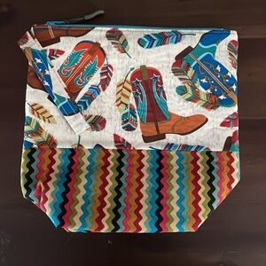 Set of 2 Colorful Cowboy Boot Print Clutch